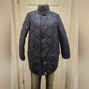 J. Crew Jacket Quilted Cocoon Puffer Primaloft Navy Size Small